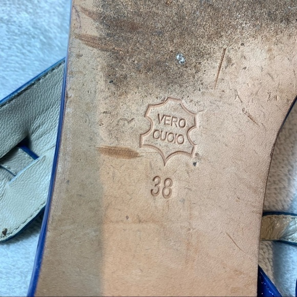 Mario Giordano Zalando Genuine Full Leather Flat T Sandals Ankle Strap Milano 38 - Picture 8 of 11